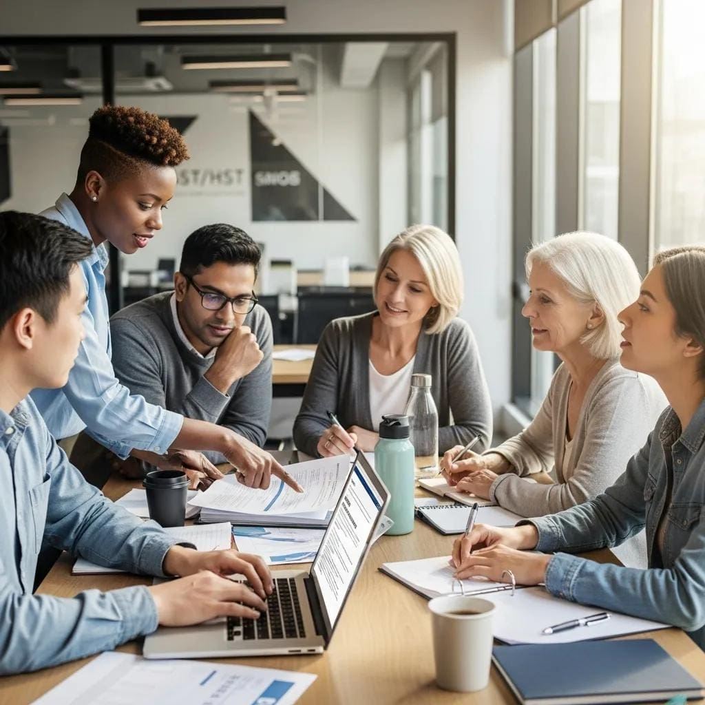 Small business owners discussing GST/HST registration requirements