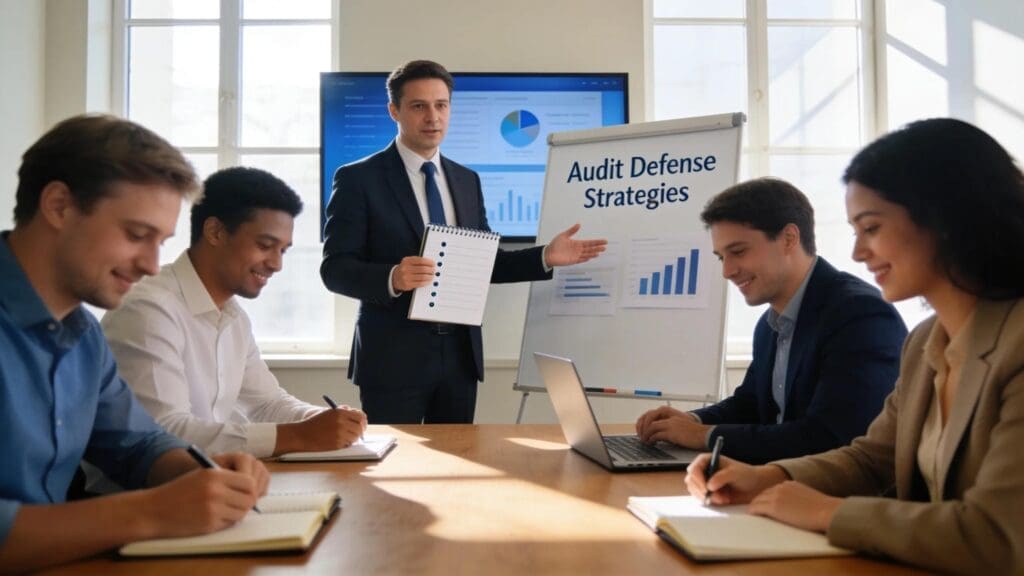 Tax professional advising team on effective audit defence strategies